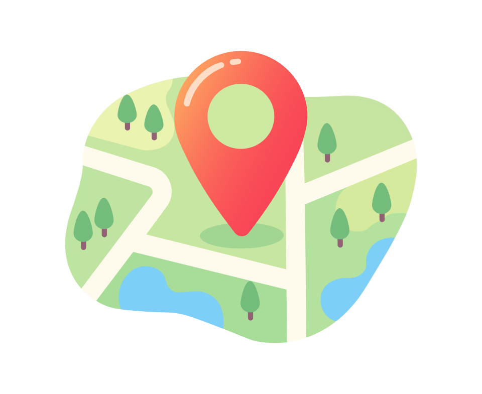 Map illustration with location pin